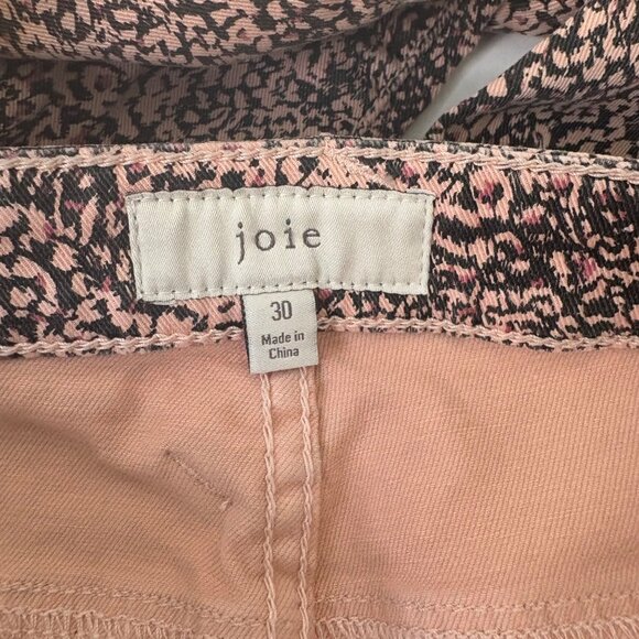 Joie Women's Moto Cargo Skinny Animal Print Blush Pink Pants Size 30 - Picture 12 of 12